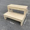 Solid Wood 2-Step Folding Ladder Stool for Household and Balcony Use