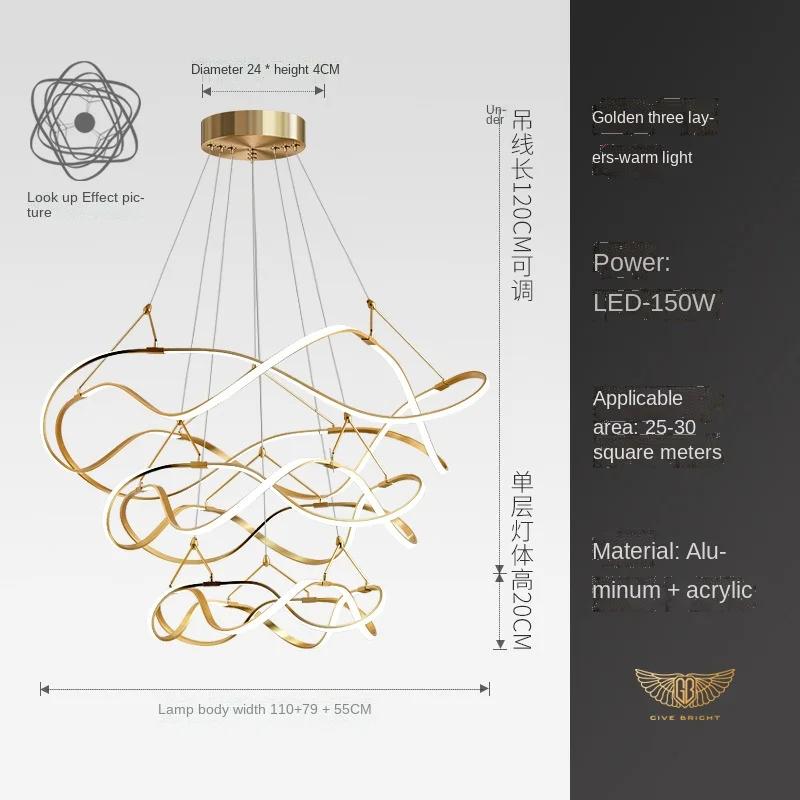 Люстры светодиодные потолочные люстры светильники для гостиной спальни современные светодиодные большие люстры светильники AC85-260V золото