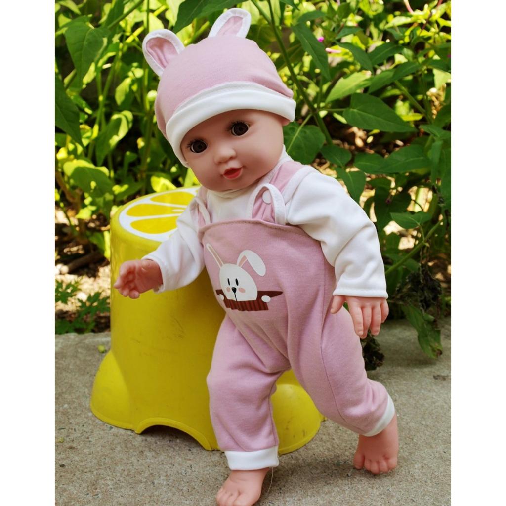 Doll Clothes for 36-43cm / 17Inch New Born Baby Dolls, Soft Outfit with Hat (Not A Doll)