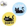 Магнитный знак для посудомоечной машины Чисто Грязно Милый кот Круглый Магнитный стикер на холодильник Односторонний Магнитный индикатор Магнит-напоминание для кухни