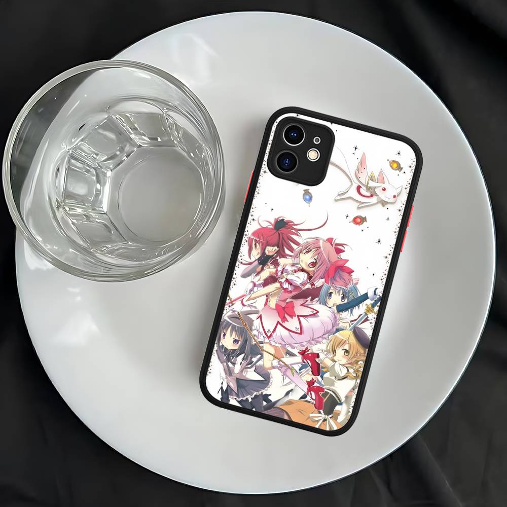 Милый Аниме Puella Magi Madoka Magica Силиконовый Чехол Для IPhone 16 15 14 13 12 11 Pro Max Plus X XS MAX Ударопрочный Матовый Чехол