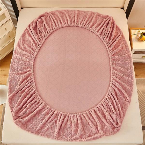 Зимняя бархатная простыня на подкладке из тафты, теплая простыня из мягкого кораллового флиса с резинкой, утепленное плюшевое меховое покрывало, наматрасник (Нет наволочек)