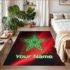 Crystal Velvet Rug Custom Name Text, Soft Non Slip Floor Mat Home DecorMorocco Football