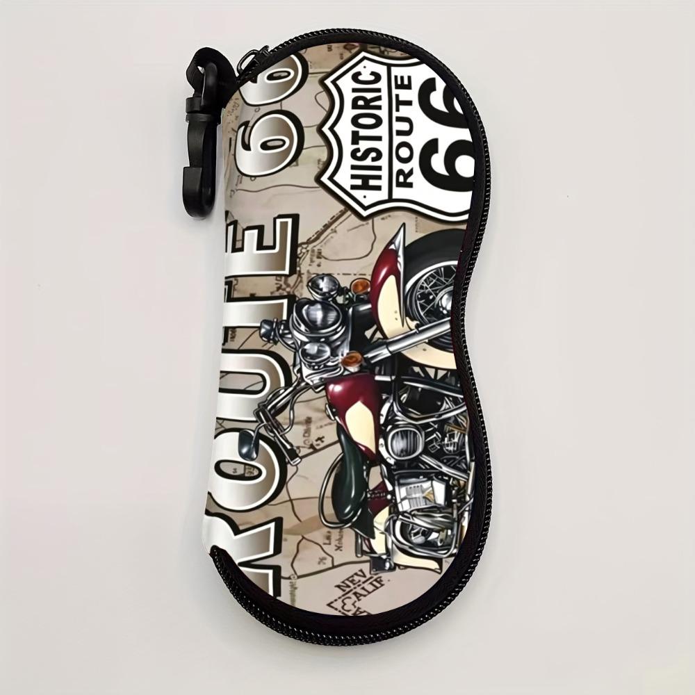 Portable Hanging Flower Print Eyeglass Case Leather Soft Reading Glass Pouch Water-resistant Lips Print Sunglasses Holder Gifts