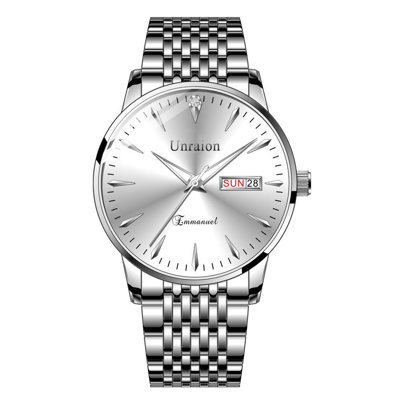 Швейцарские автоматические водонепроницаемые светящиеся мужские часы с двойным календарем - простой корейский стиль