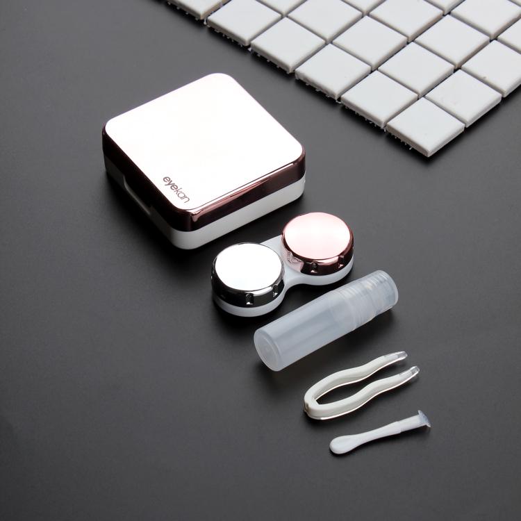 High Quality Reflective Cover Contact Lens Kit Case with Mirror
