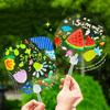 5Pcs Plastics Transparent Blank Fan Children Diy Stage Performance Hand Fan Decor For Diy Craft Make Hand Graffiti Fan