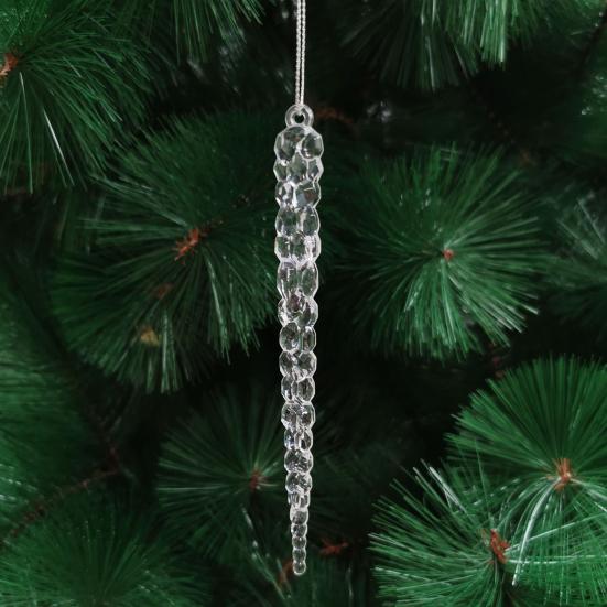 30 шт., украшение в виде сосульки на рождественскую елку, прозрачная акриловая рождественская елка, искусственная хрустальная сосулька, подвесное украшение для праздника, зимней вечеринки, декоративный кулон