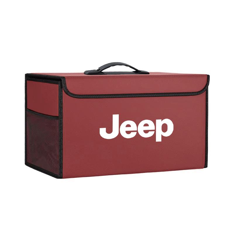 Car Trunk Leather Storage Box Auto Interior Organizer Accessories For Jeep Grand Cherokee Wrangler JK Gladiator Compass Renegade AKW1
