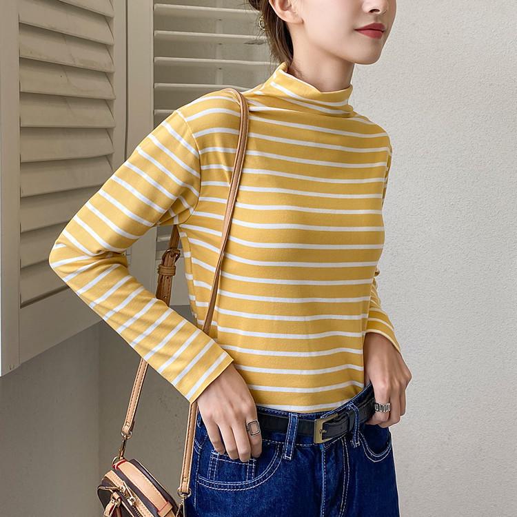 Женская облегающая мягкая футболка с длинным рукавом и высоким воротом