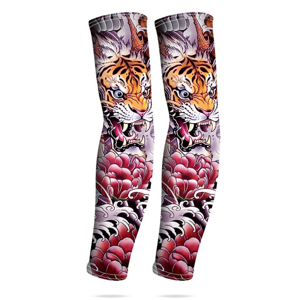 Рукава-татуировки, бесшовный нарукавник с принтом дракона, защита от солнца, нарукавник для велоспорта летом