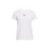 Under Armour Letter Logo Print Round Neck Pullover Short Sleeve T-Shirt Women T-Shirts White 1383648-100