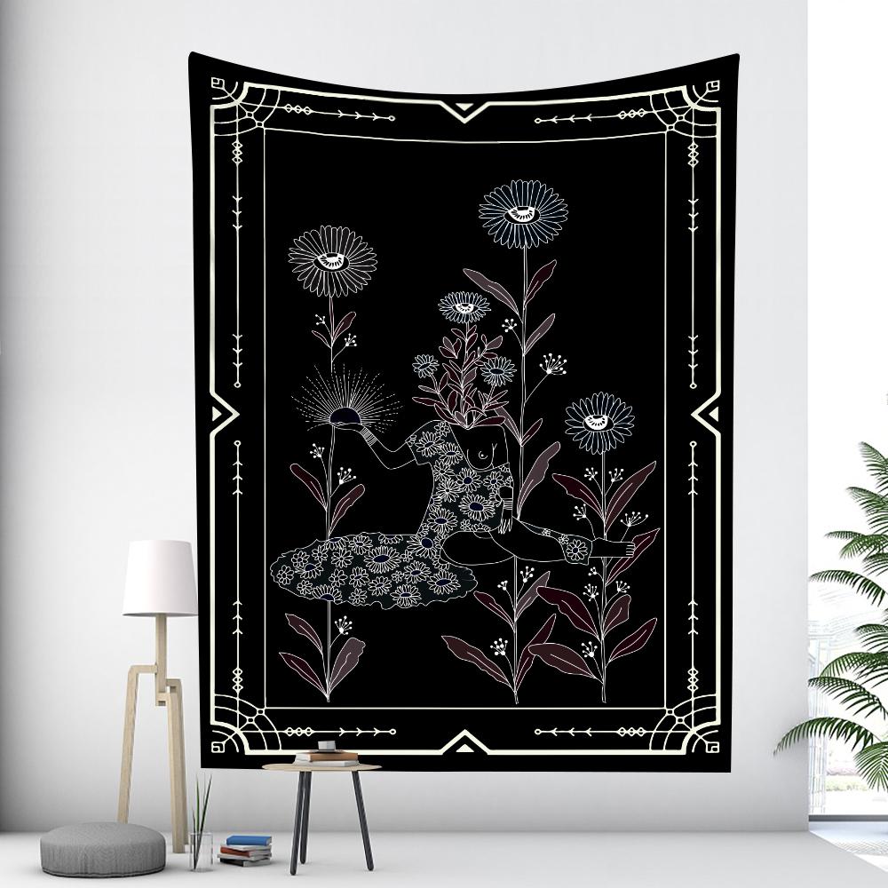 Гобелен Таро Кот Луна Колдовство Гадание Гобелен Хиппи Бохо Настенный Декор Стены Фон Ткань Спальня Домашний Декор