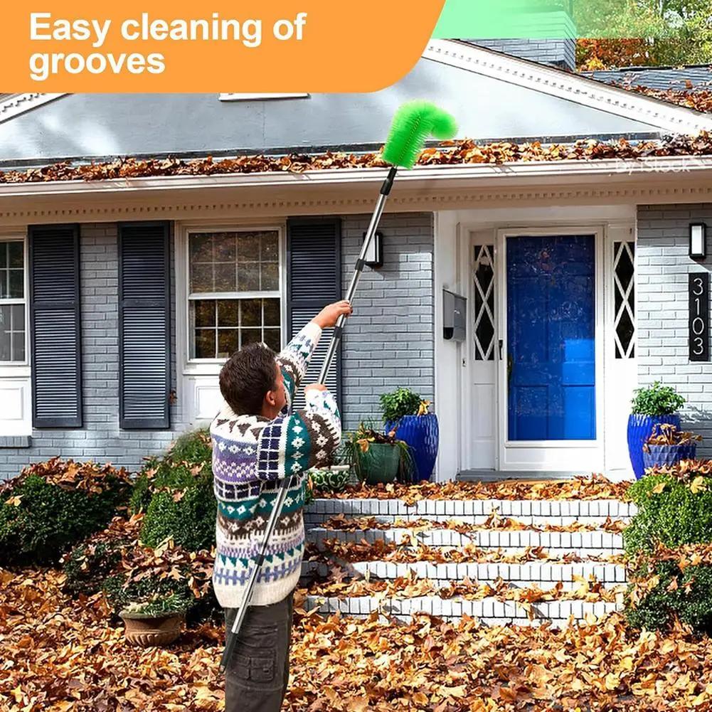 Щетка для очистки водостоков Кровельный инструмент Телескопическая выдвижная штанга с легким извлечением Крыша Водосточная щетка Фильтр для раковины Щетка для канализации