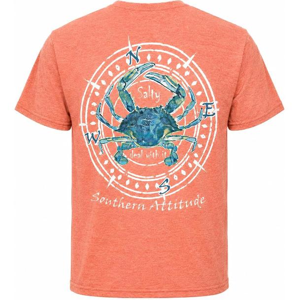 Southern Attitude Salty Deal with It Crab Sunset Orange T-Shirt