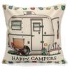 Happy Campers Cushion Covers Letter Pillow Case Camper Pillow Cover for Car