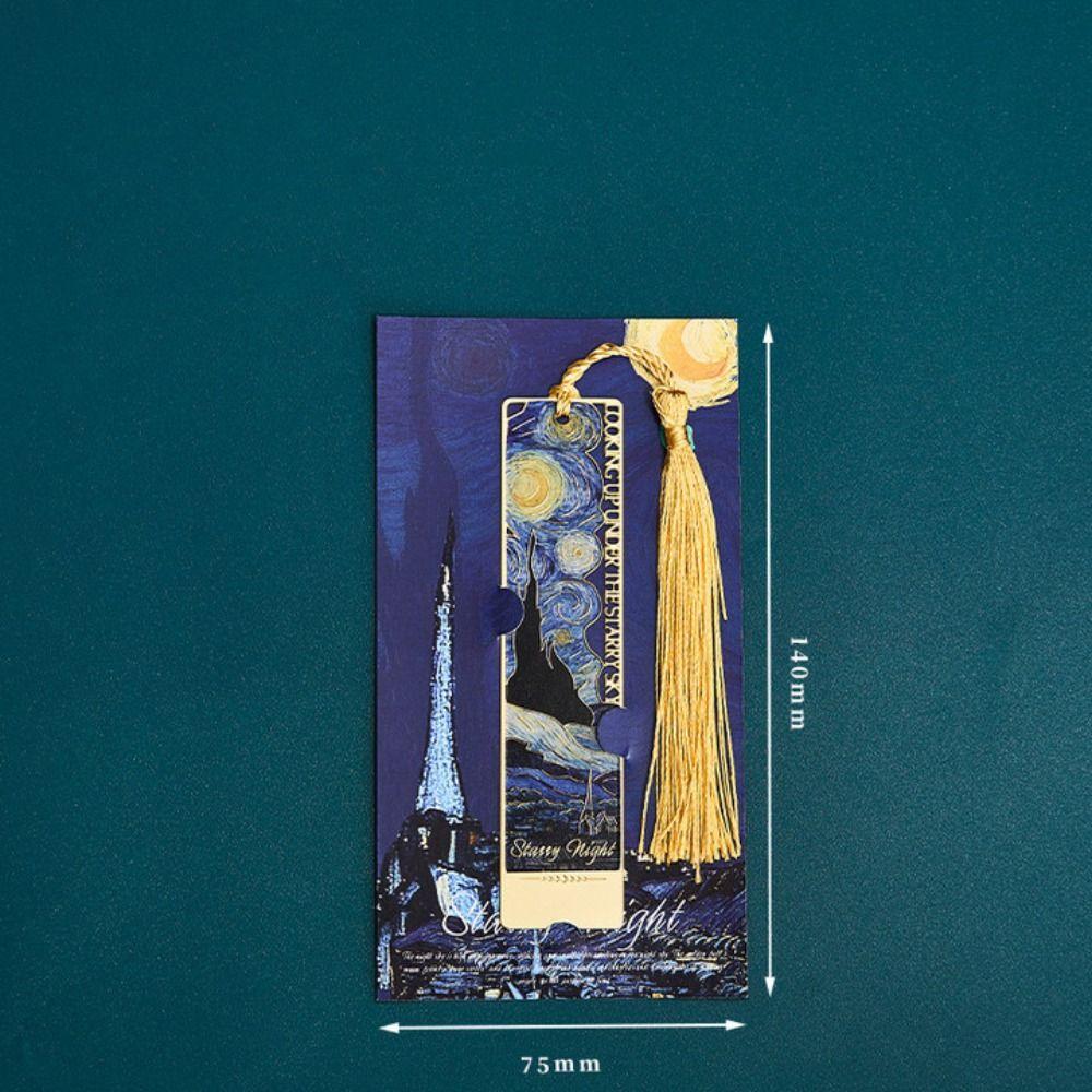 Painting Flower Metal Bookmark Hollow Literary Flower Pagination Mark  Student Gift
