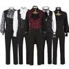 2025 Spring Men's Medieval Dance Costume Set - Formal Long Sleeve Jacket & Pants