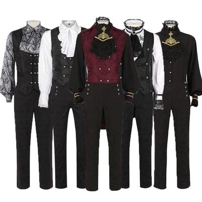 Весенний мужской средневековый танцевальный костюм 2025 года - Формальный комплект с длинным рукавом: куртка и брюки