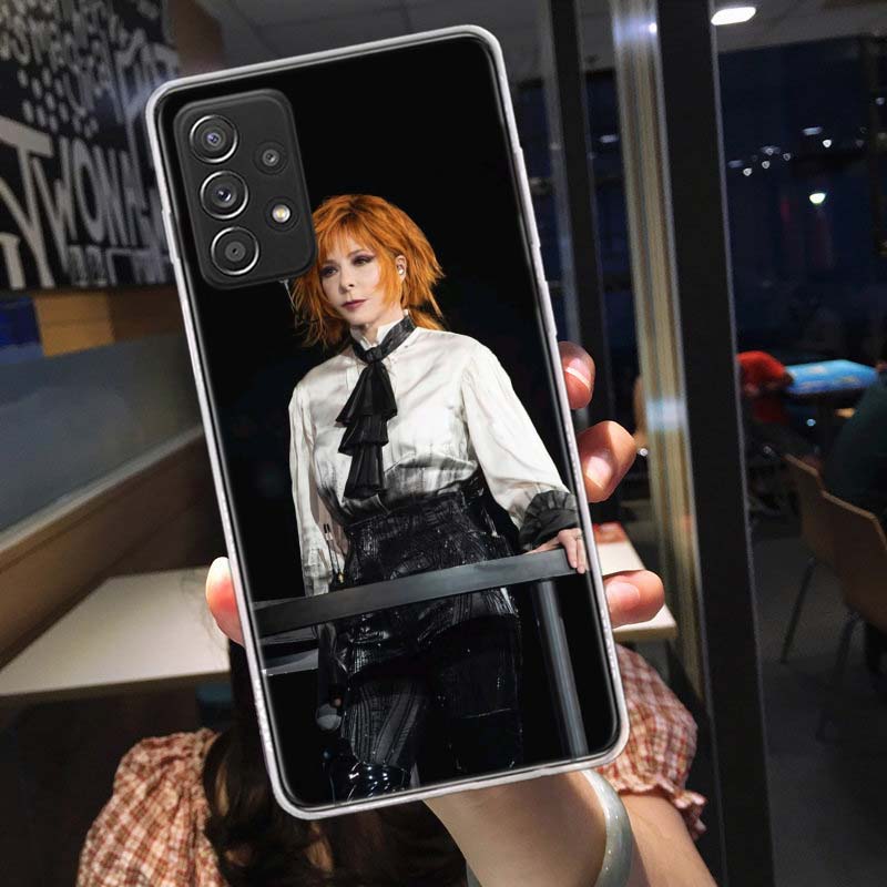 Чехол для телефона Mylene Farmer для Samsung A54 A57 A37 A17 A14 A15 A12 A24 A34 A55 A35 A25 A52S A07 A05S A04S A22 A32 A72 Galaxy Note