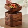 Stackable Wooden Tray Desktop Wood Storage Nut Box Creative Dessert Fruit Plate Creative Japanese Tableware Home Decoration