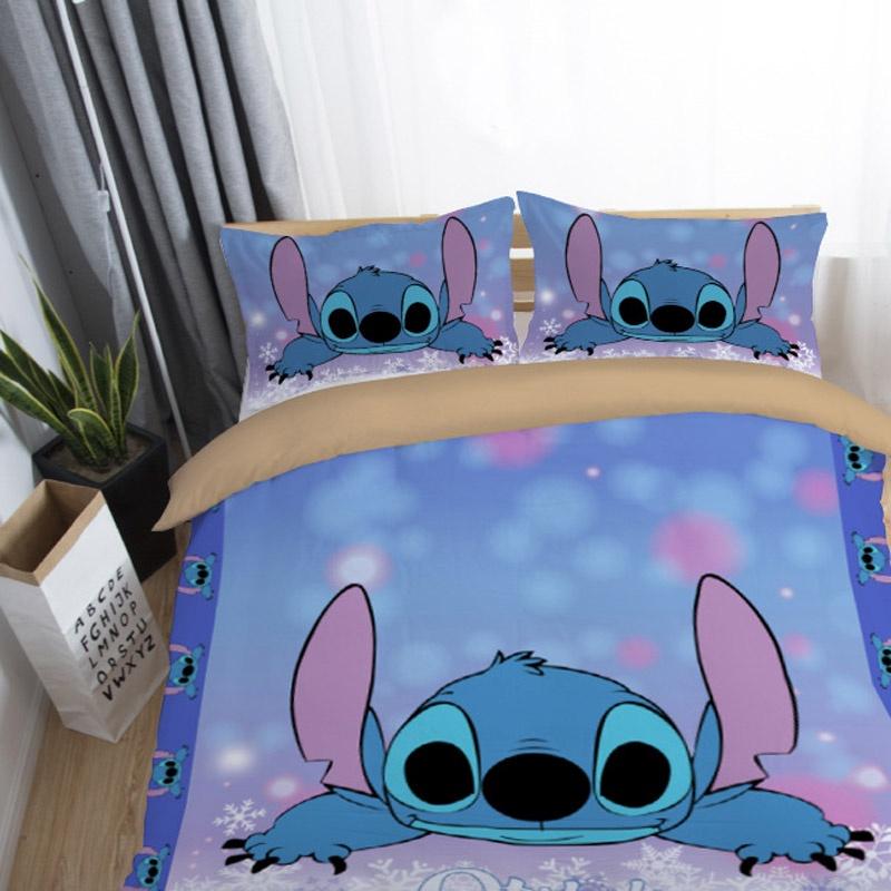 Adorable 3d Cartoon Stitch Anime Comforter With Matching Duvet Cover And Pillowcase