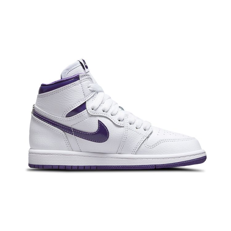 Air Jordan 1 Retro High OG PS Court Purple Детские кроссовки Белые CU0449-151