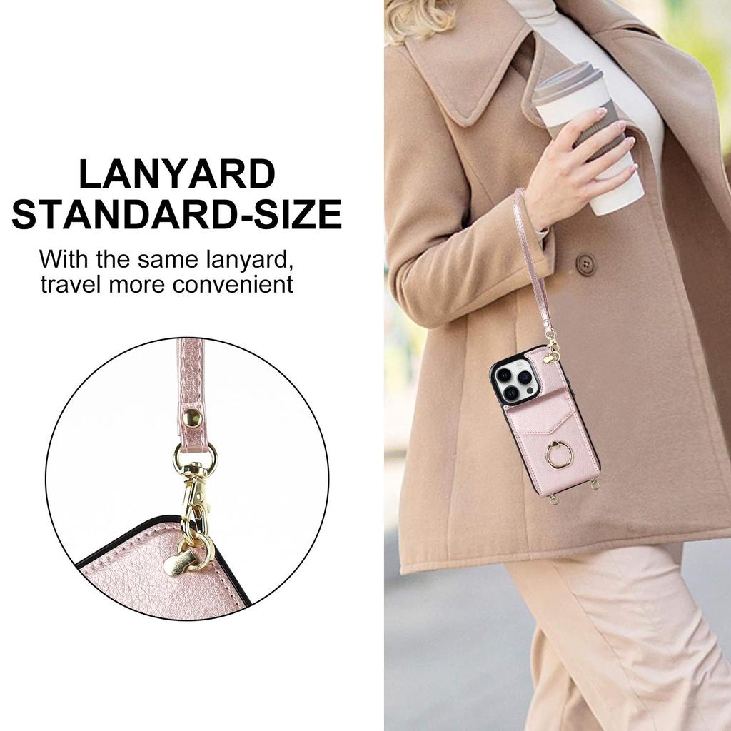 Crossbody Card Bag Wallet Ring Holder Leather Case for iPhone 15 14 13 12 11 Pro Max XS MAX XR for Samsung S23 S22 S21 S20 Ultra Plus A14 A13 A53 A54