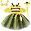 Flower Bee Girls Net Gauze Skirt Princess Skirt Dress Children's Performance Costume Set