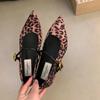 Мода Женщины Леопард Мелкий Острый Носок Балетки Обувь 2024 Осень Мода Новая Ходьба Повседневная Обувь Уютный Тренд Платье Обувь Женская
