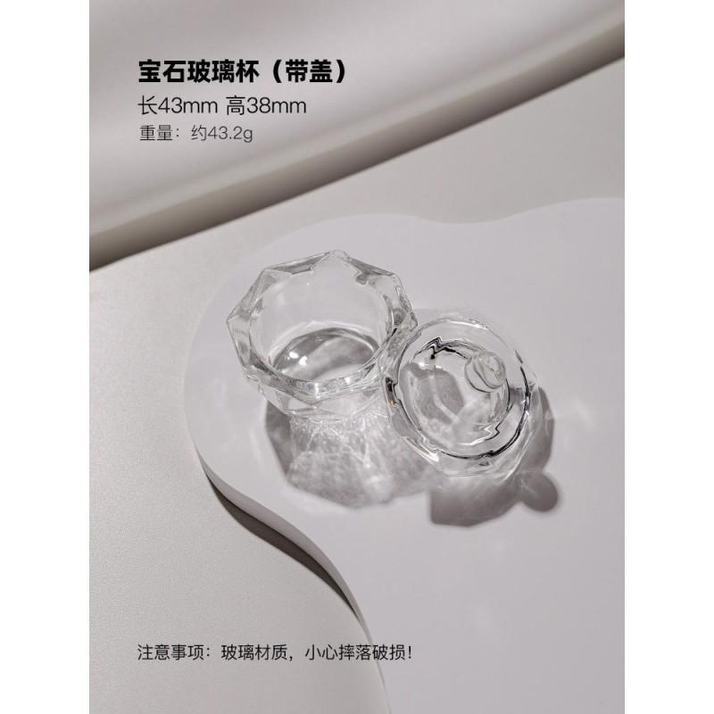 Nail Art Crystal Cup With Lid Gel Brush Cleaning Mixing Rose Simple Style