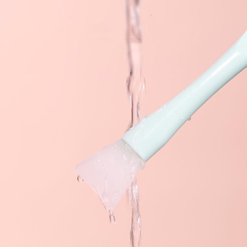 1 шт. силиконовая щетка для маски для лица с мягкой головкой и скребком, интегрированная двойная щетка для снятия грязевой пленки, самостоятельная регулировка пленки, косметический инструмент