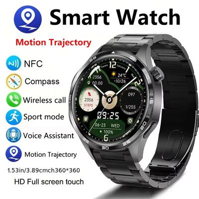 2025 Смарт-часы Мужские часы 5 Pro AMOLED HD экран Bluetooth Вызов GPS Траектория NFC Компас сердечного ритма Умные часы