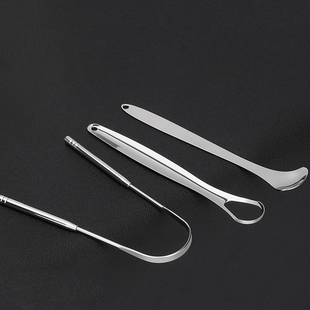 Очиститель покрытия для полости рта, скребок для языка, 3 шт., скребок для языка для взрослых и детей, металл медицинского класса