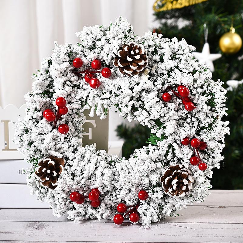 2023 Christmas Wreath: Cross-border Hot Selling 30CM Holiday Decoration for Shopping Mall & Hotel