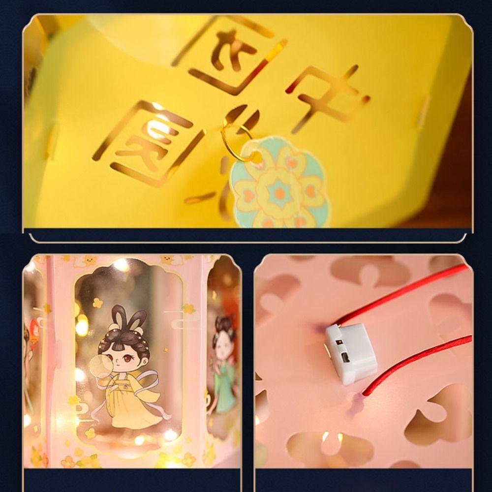 PVC Festival Lantern Glowing Vintage Hanging Lamp Manual Handheld Led Toy Children Kids