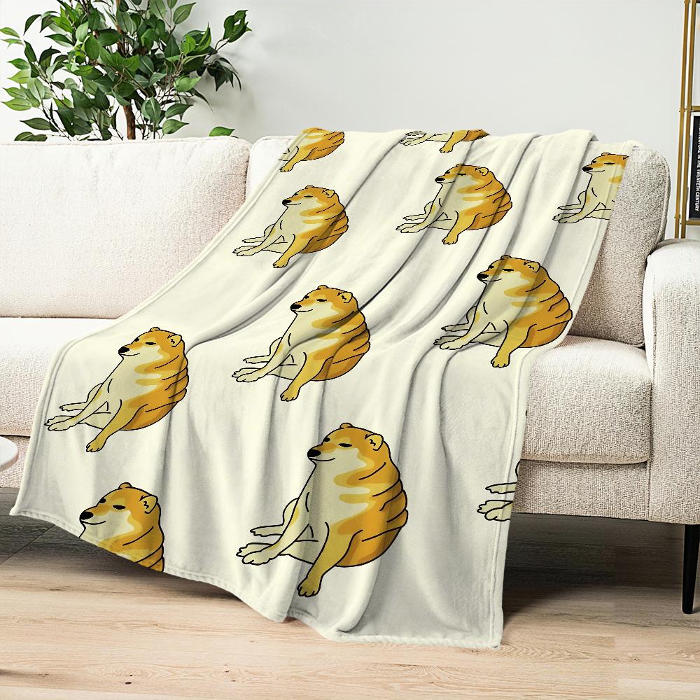Смешной Милый Мем C-Cheems Собака Дом Фланелевое Теплое Уютное Мягкое Плюшевое Одеяло Для Дивана Гостиной Офиса Спальни Путешествий Подарок