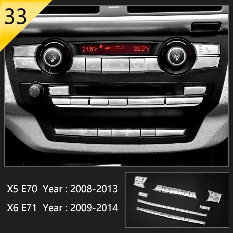 Для BMW X5 X6 E70 E71 2008 2009 2010 2011 2012 2013 Автомобильная консоль Рулевое колесо Кнопки Накладка Декоративная наклейка на интерьер Аксессуары