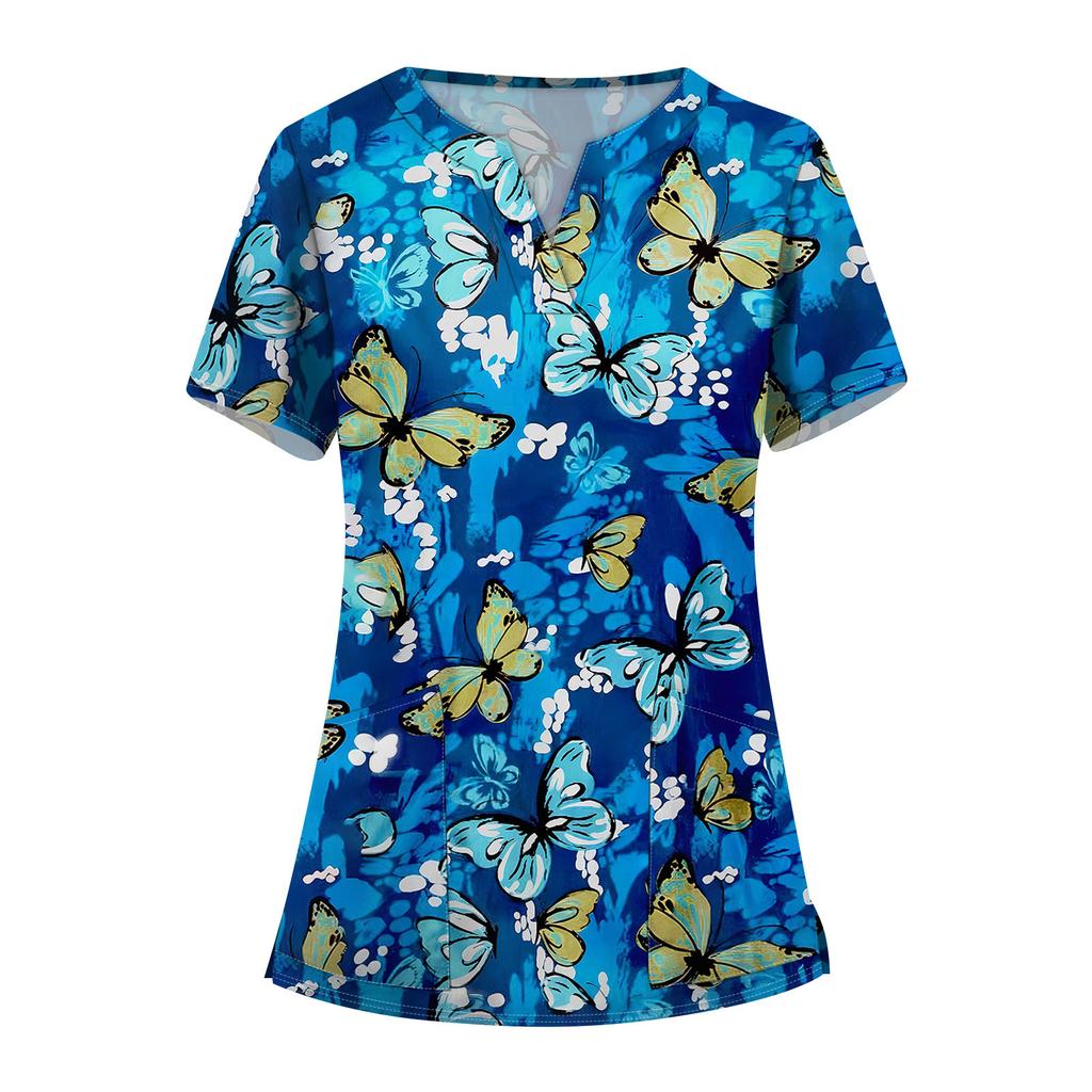 Женские модные комбинезоны с коротким рукавом и V-образным вырезом, с карманами, с принтом, топы, одежда