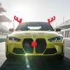 Stylish Christmas Elk Antler Kit Auto Christmas Reindeer Antlers Ornaments Festive Atmosphere Car Decor Auto Accessories