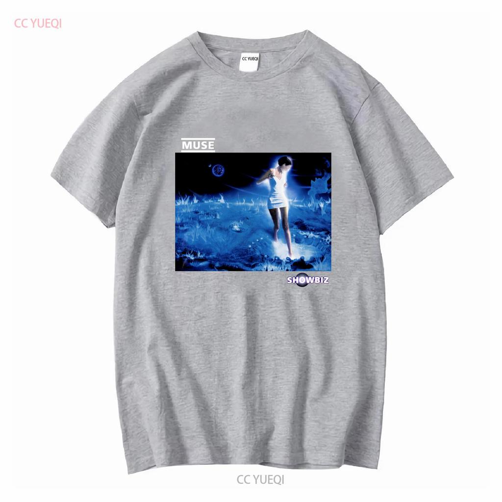 MUSE Showbiz Футболка Хлопок Черный Мужская Полный Размер S - 3XL HC2204 с длинным рукавом винтажная Стирка Растягивающаяся с принтом Универсальная