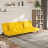 VidaXL 2-seater Sofa Bed with Two Pillows Yellow Velvet 375813