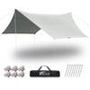 FIELDOOR Hexa Medium 440 x 470 Light Carry Bag Rope Pegs Aluminum Adjustable For UV Silver Coating Tarp, Размер, см, Серый, Хранение, + + + Кронштейны, 4-6