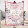 13th Birthday Celebration Blanket Comfortable Perfect for Office Bed Office Chair Four Seasons Universal Modern Birthday Christmas Gift Blanket