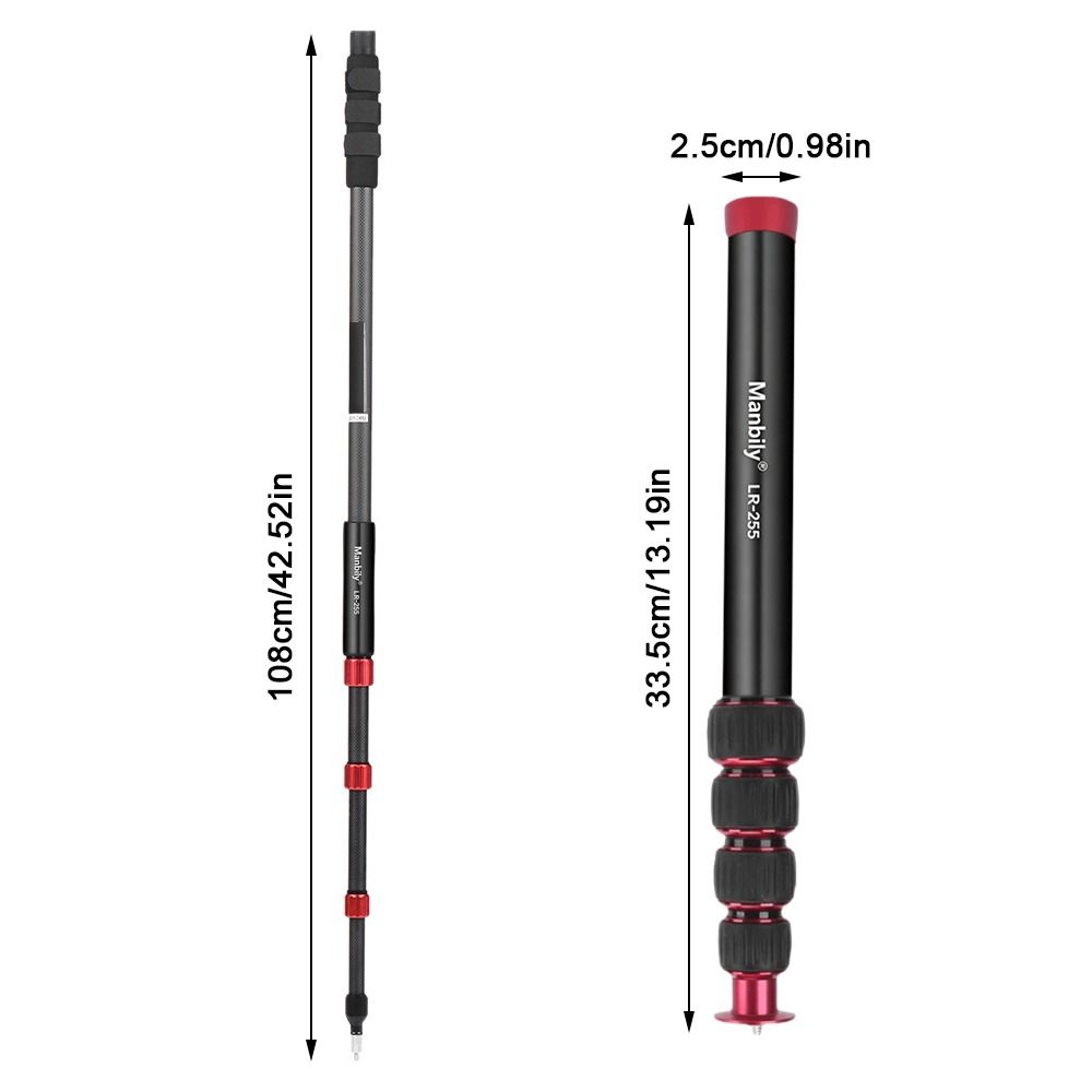 13.2-42.5in Extension Pole Aluminum Alloy Tripod Extension Rod Gimbal Extension Pole For Camera