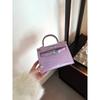High End Crossbody Bag Fashion Pink Purple Crocodile Pattern Genuine Leather Second-generation Bag Women's Bag 2025 New Model