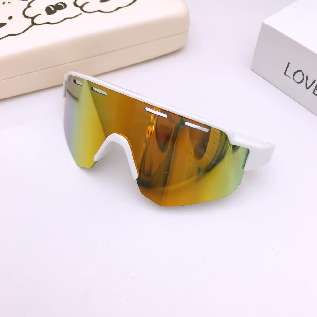 Детские солнцезащитные очки Спортивные лыжные очки с большой оправой Велосипедные ветрозащитные очки Мальчики Анти-ультрафиолетовые красивые солнцезащитные очки