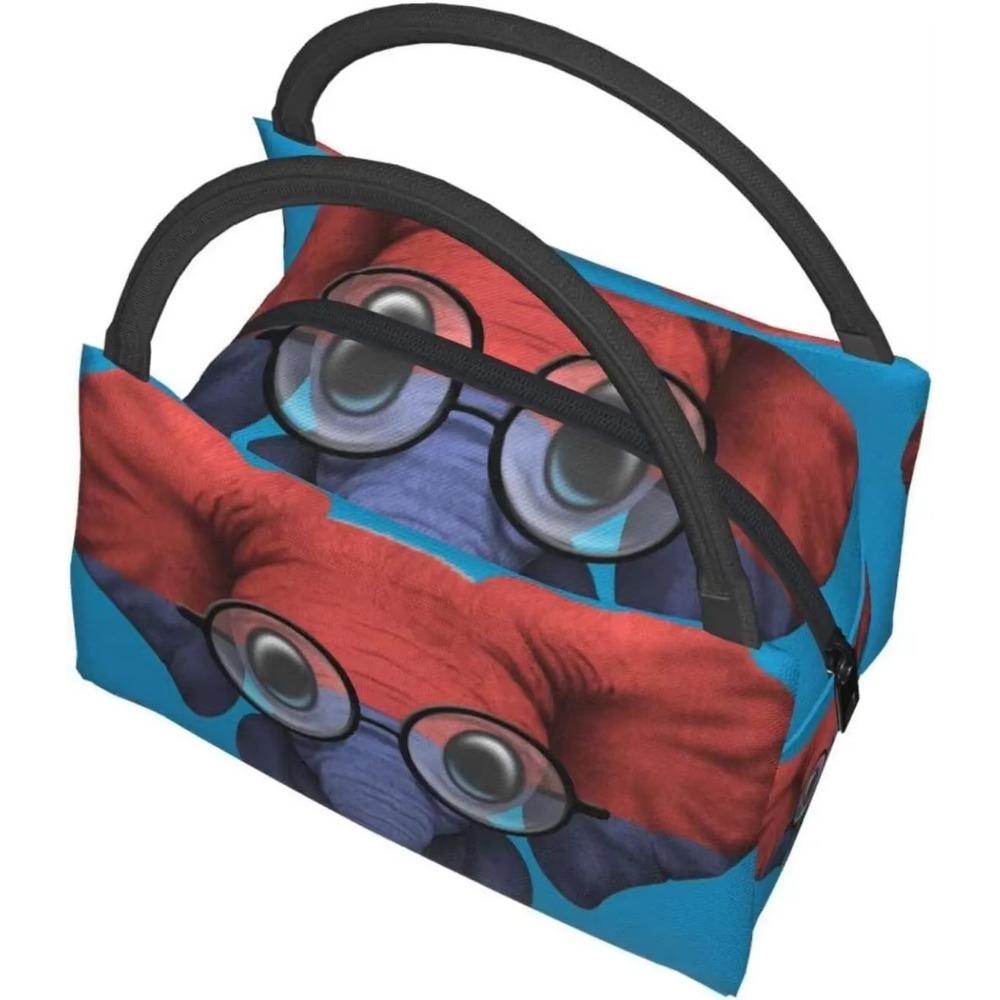 Портативная термосумка для ланча Слон в очках Армянский флаг Сумка-тоут Сумка для бенто для офиса школы пеших прогулок пляжа пикника рыбалки