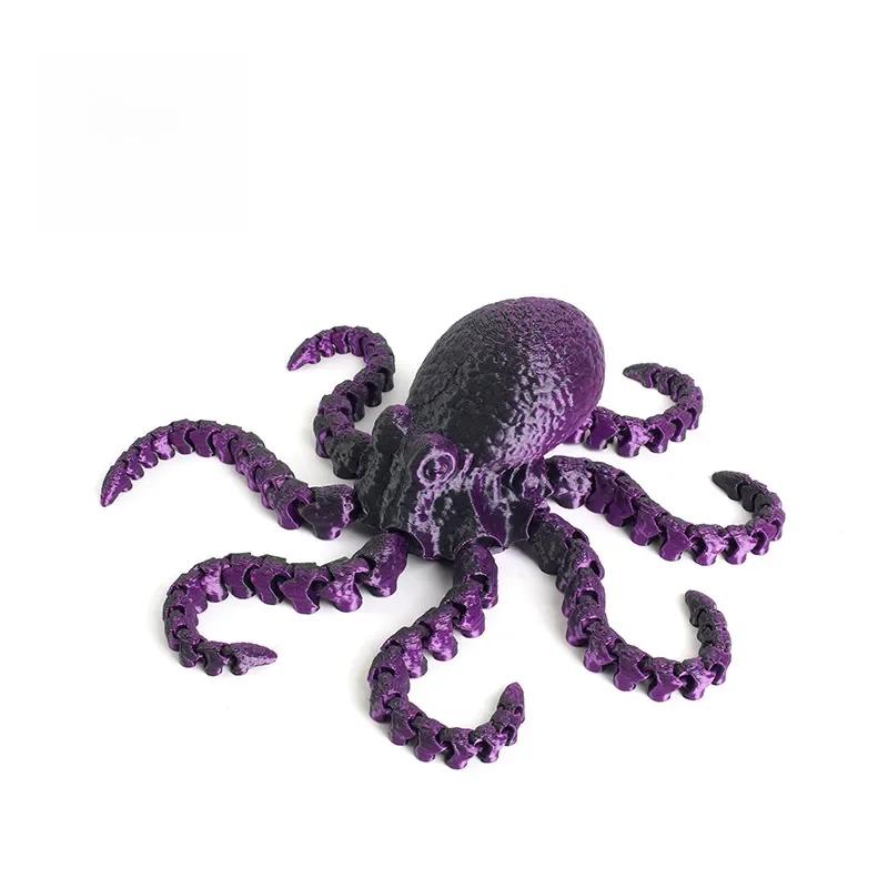 1pc 3D Printed Octopus Ornament Creative Animal Landscape Decorations Simulated Octopus Desktop Home Model Party Children's Gift