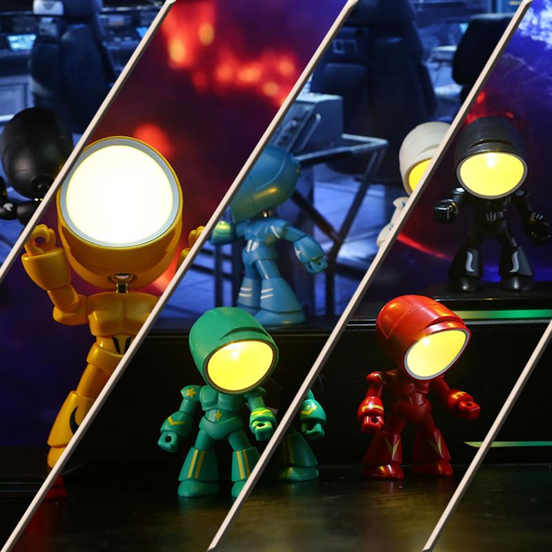 Мини светодиодный ночник мультяшный милый герой полицейский настольная лампа настольное украшение прикроватные спальные настольные светильники дети мальчик праздничные подарки